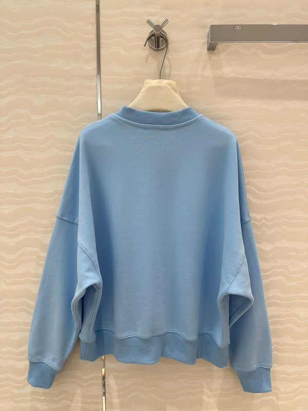Gucci Patch Sweatshirt Blue Cotton