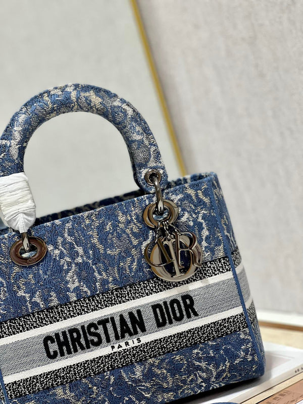CD Denim Water Blue 24 Lady Dior Bag Canvas 336663