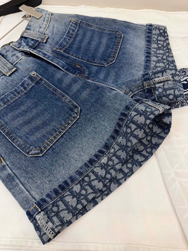 CD Rolled Denim Short Blue cotton