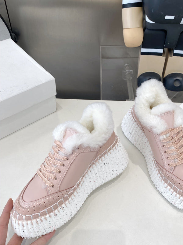 Chloe Nama Sneaker Pink Cowhide Wool 531605