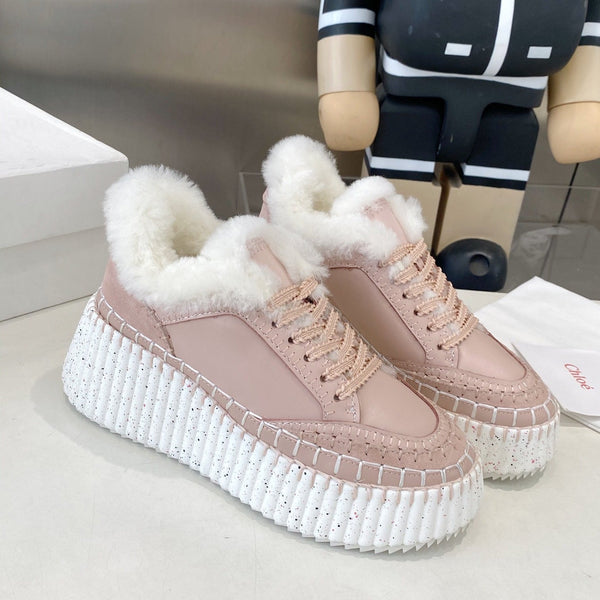 Chloe Nama Sneaker Pink Cowhide Wool 531605