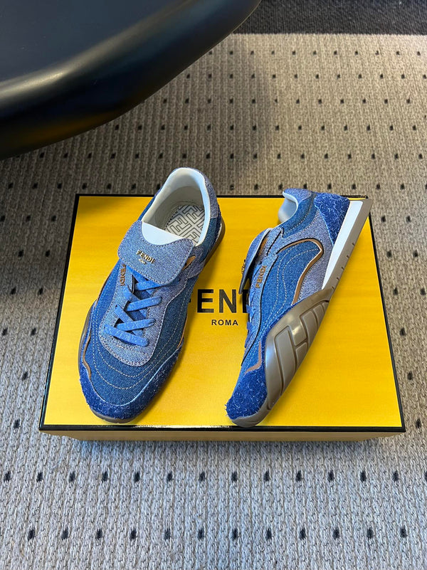 Fendi 2025 Wave Pulse Sneaker Blue Denim Fabric 561227