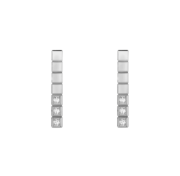 ICE CUBE SILVER DIAMONDS EARRINGS
