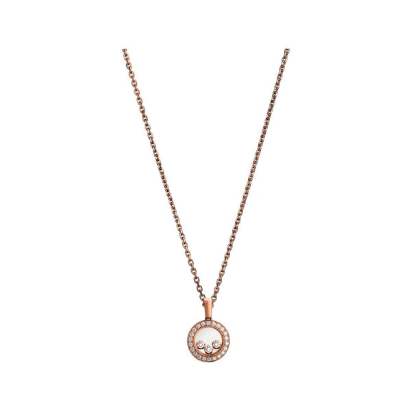 HAPPY HEART DIAMOND PINK GOLD NECKLACE
