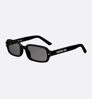 CD S3F Rectangular Sunglasses Black Acetate