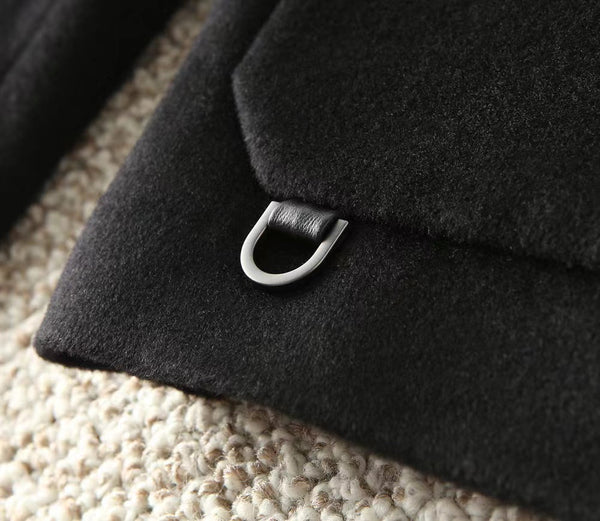 Loewe Men Shirt Jacket in Black Wool and Cashemere