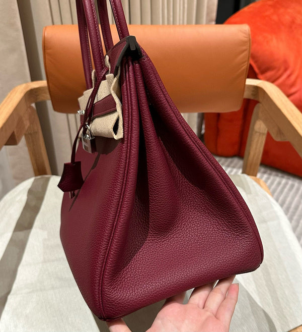 HM BIRKIN 30CM BURGUNDY TOGO LEATHER SILVER HARDWARE
