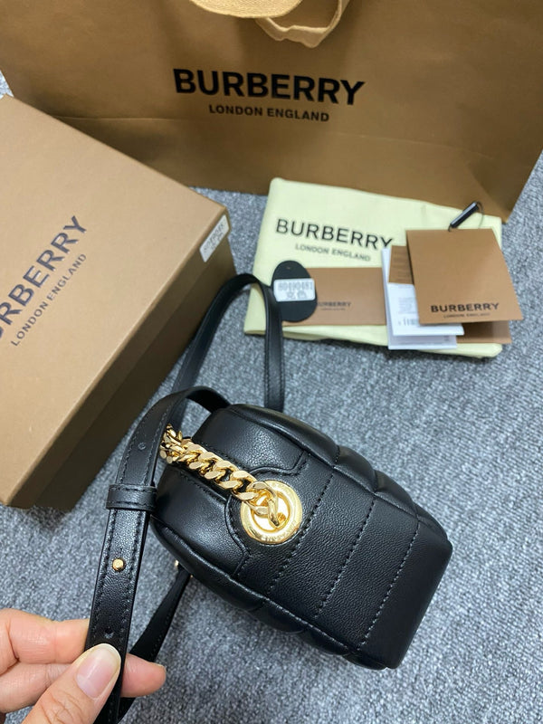 Burberry 2025 Lola Camera Bag Black Quilted Lambskin