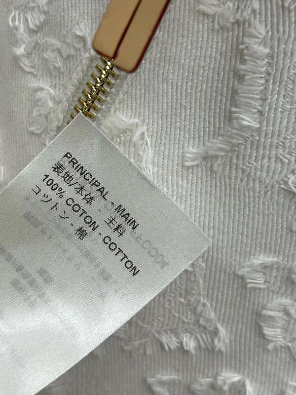 LV Fil Coupe Monogram Milky White Cotton Short Dress