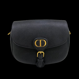 CD Medium Bobby Bag Black Calfskin Ghw