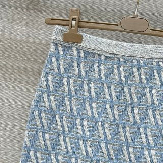 Fendi 25 Monogram Set Blue Silk Wool