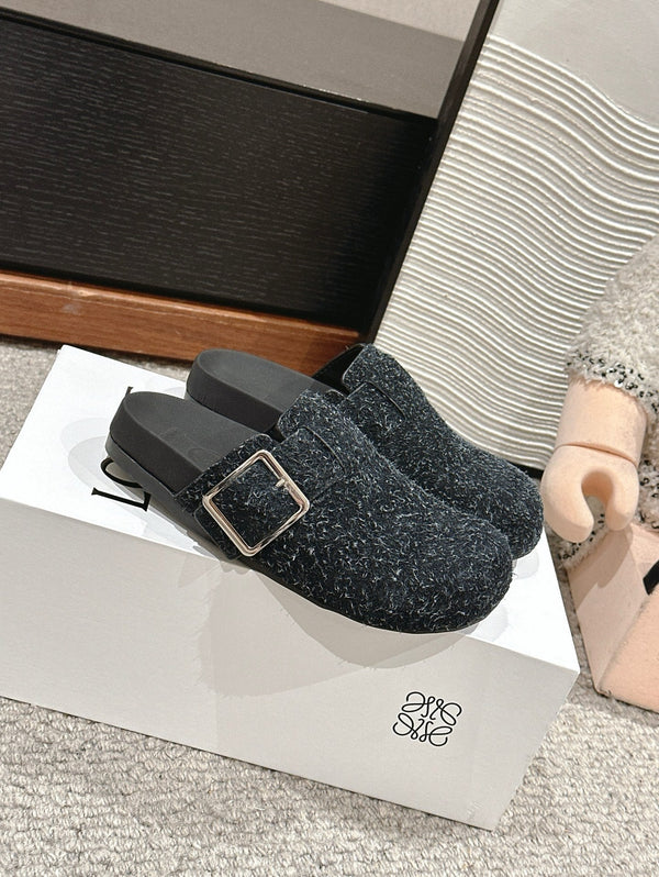 Loewe 25 Ease Buckle Mule Mutilcolor Suede