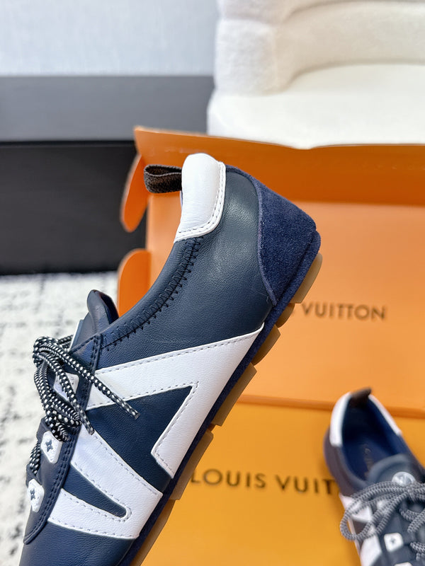 LV Sneakerina Sneaker Navy Blue White Suede Leather 616973