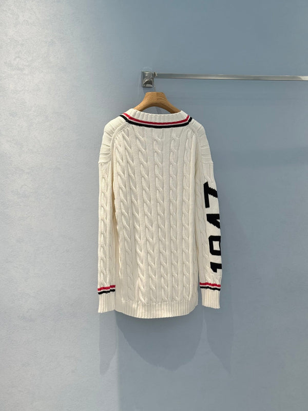 CD 25 Cardigan White Red Black Cotton