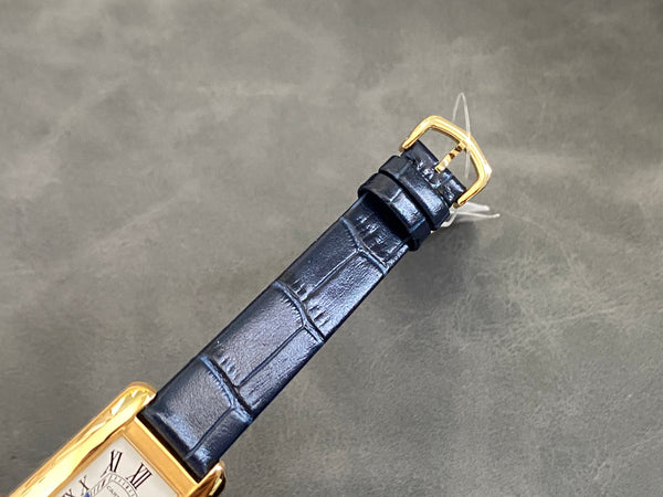 Tank Americane 20mm Gold Case Black Leather Strap