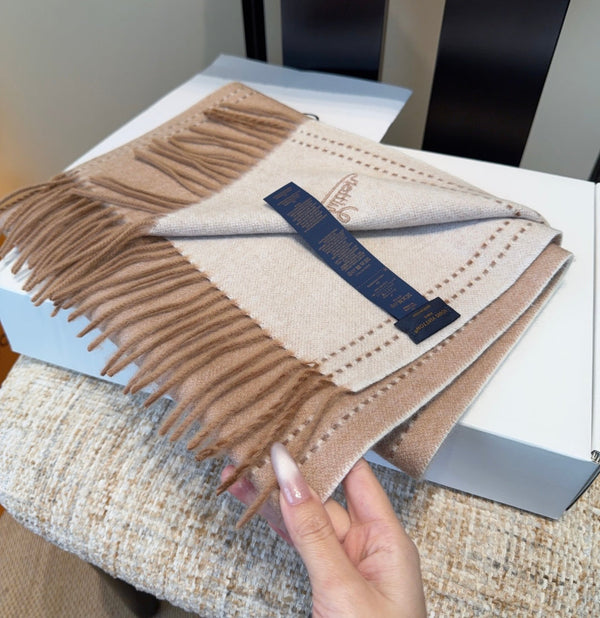 LV Scarf 180cm Beige Cashmere 973410