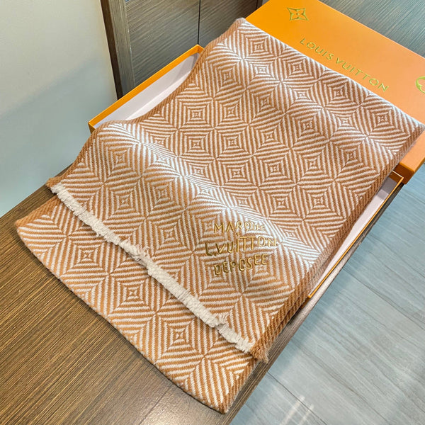 LV Exclusive Scarf 200cm Beige Cashmere 976319