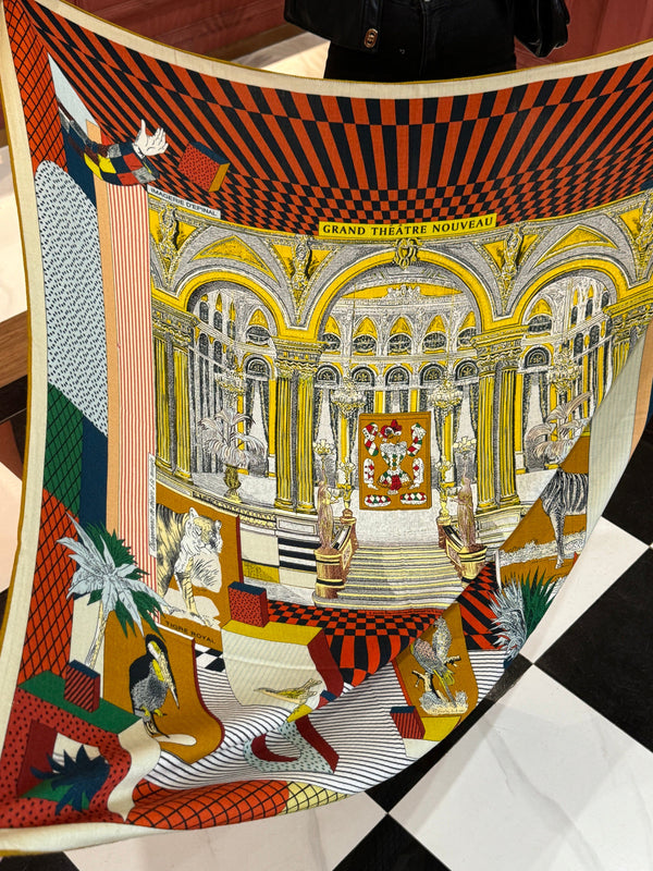 HM 25s Reversible Scarf 140cm Beige Red Cashmere 976277