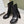 The Row 2025 Chunky Heel Round Toe Ankle Boot Black Leather 572087