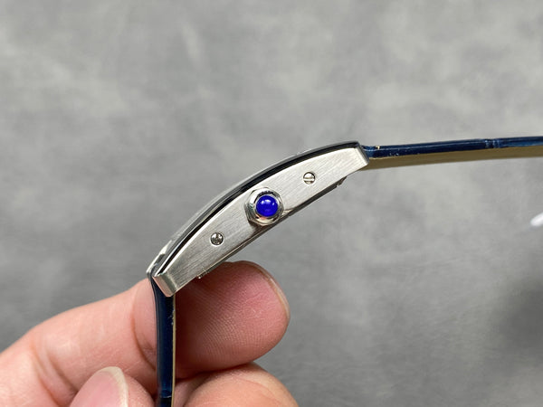 Tank Americane 20mm Silver Case Blue Leather Strap