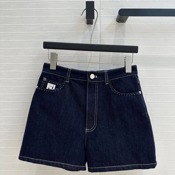 Fendi 25 Denim Short Dark Blue Cotton