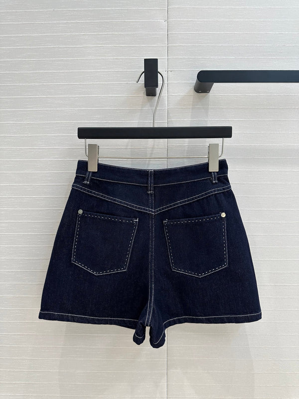 Fendi 25 Denim Short Dark Blue Cotton