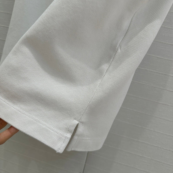 CD Polo Collar Vest Top White Cotton