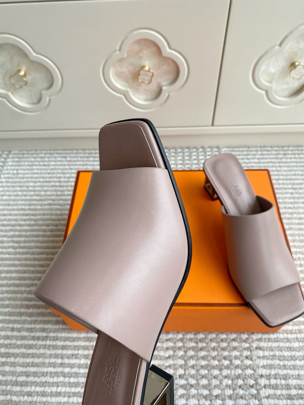 HM Kylie Mules Pink Calfskin 316379