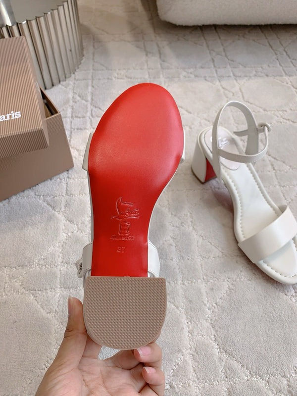 CL Simple Sandals White Sheepskin 328457