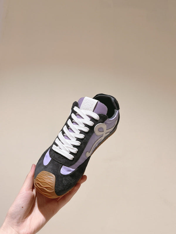Loewe 2025 Ballet Runner 2.0 Sneaker Black Purple Suede 556039