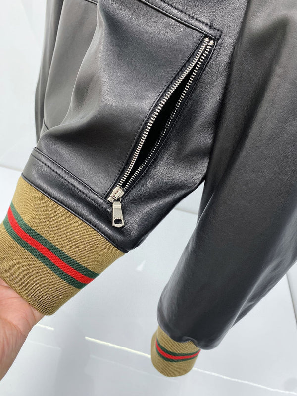 Gucci Jacket Black Lambskin 298820