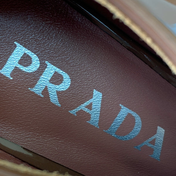 Prada 25s Mary Jane Shoes 55mm Brown Patent Leather
