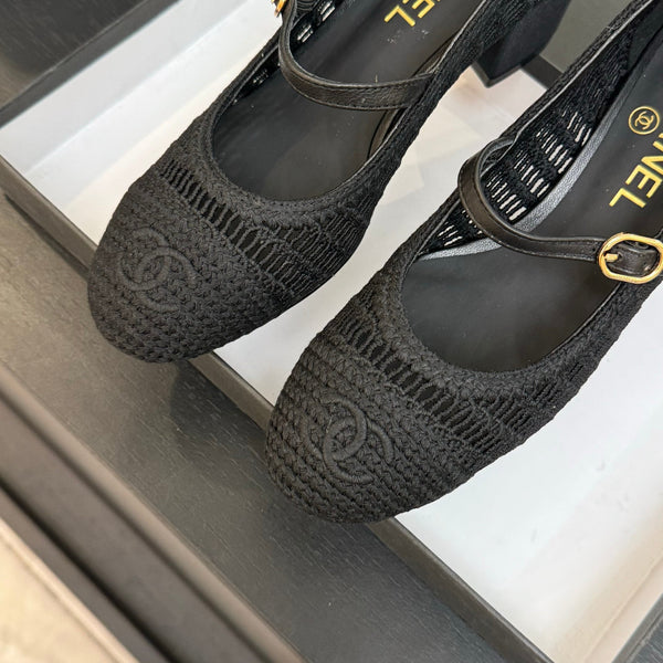 CC 25P Mary Jane 50mm Black Raffia 373787