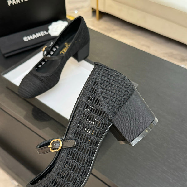 CC 25P Mary Jane 50mm Black Raffia 373787