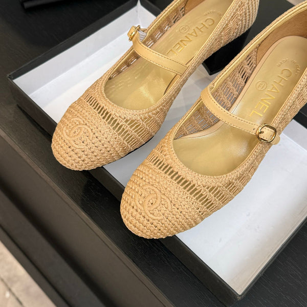 CC 25P Mary Jane 50mm Beige Raffia 373792