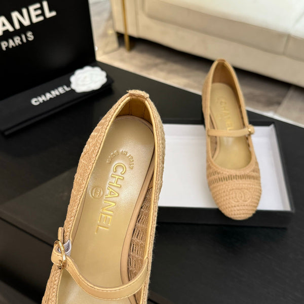 CC 25P Mary Jane 50mm Beige Raffia 373792