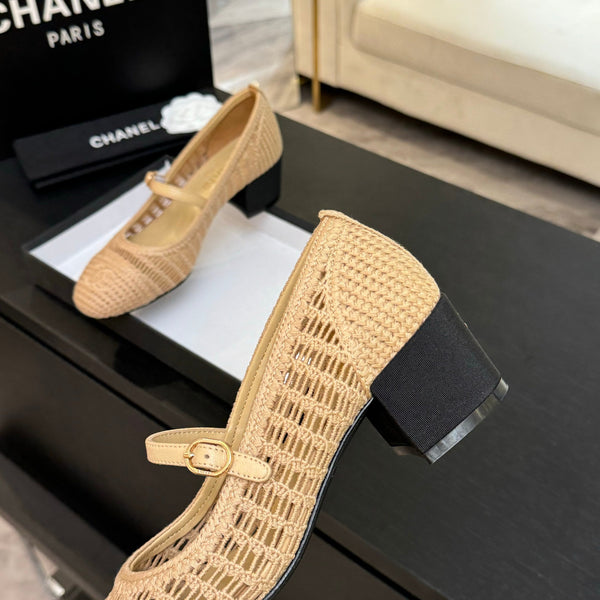 CC 25P Mary Jane 50mm Beige Raffia 373792