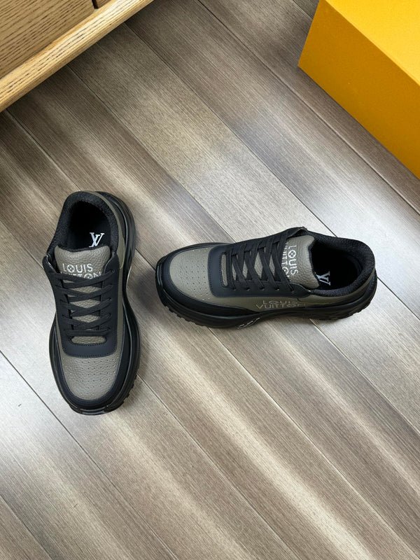 LV SPORT SNEAKER IN OLIVE GREEN MIX BLACK CALFSKIN WITH LOGO