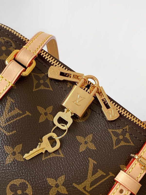 LV Hang On Bag Brown Monogram Coated Canvas &Cowhide