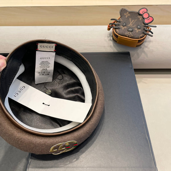 BERET HAT IN WENGE BROWN WOOL 406888