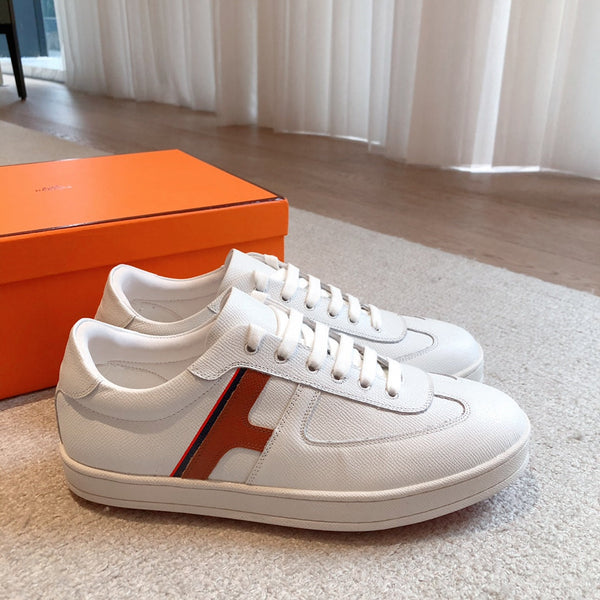 HM BOOMERANG SNEAKER WHITE AND RED CALFSKIN