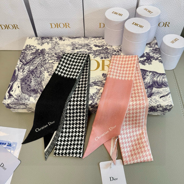 CD Twilly Mini Scarf 105cm Black Mulberry Silk 766722