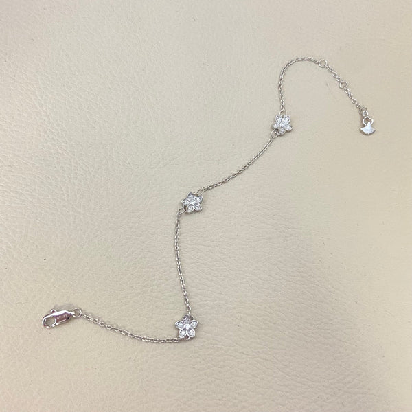 Graff New Mini Three-Flower Sliver Bracelet