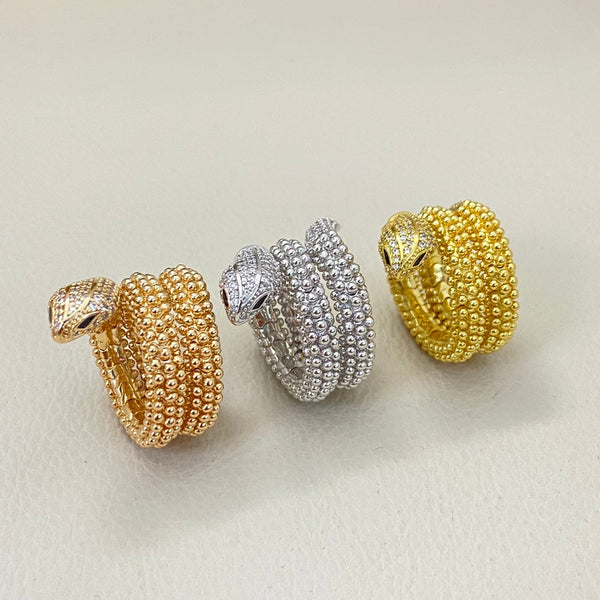 BVL Triple Beaded Diamond Snake Ring