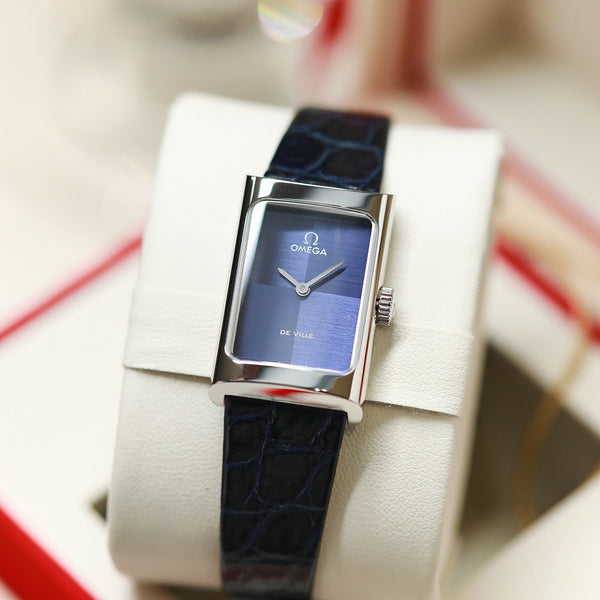 Omega De Ville 26.12mm Silver Blue Dial