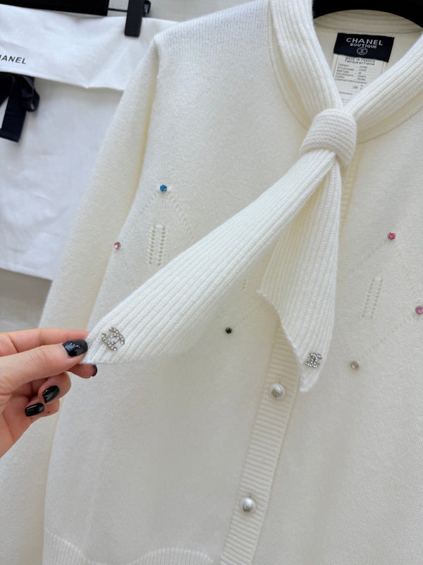 CC Pleated Shirt White Cotton Linen 343303