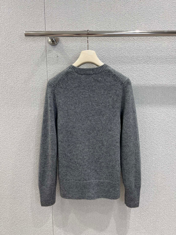 Burberry 25 Sweater Gray White Wool Cashmere