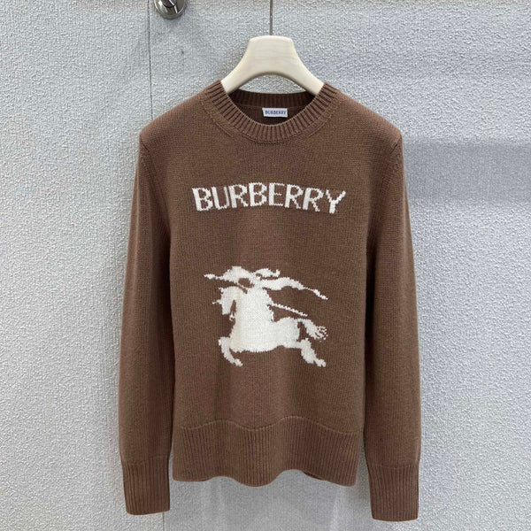 Burberry 25 Sweater Brown White Wool Cashmere