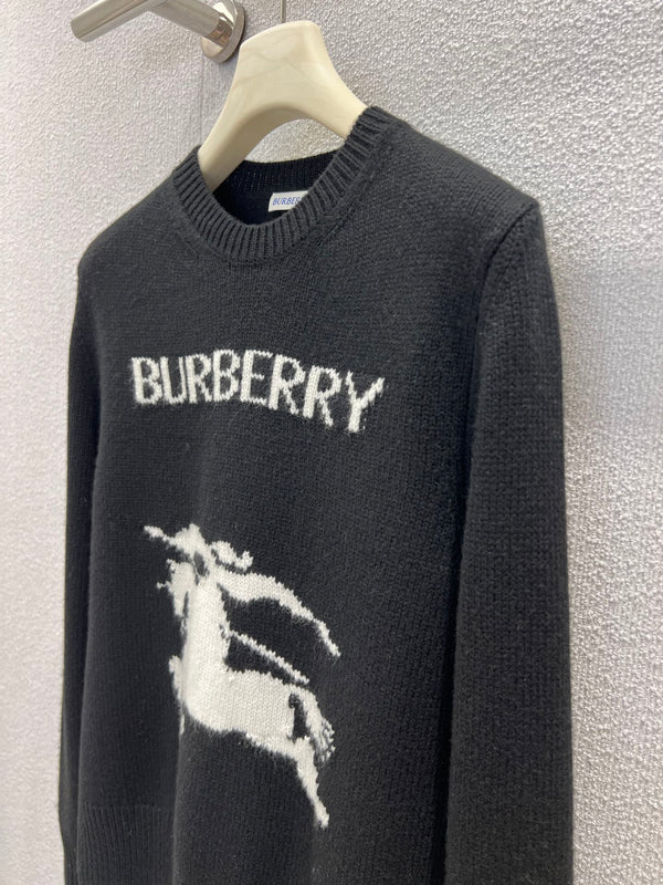 Burberry 25 Sweater Black White Wool Cashmere