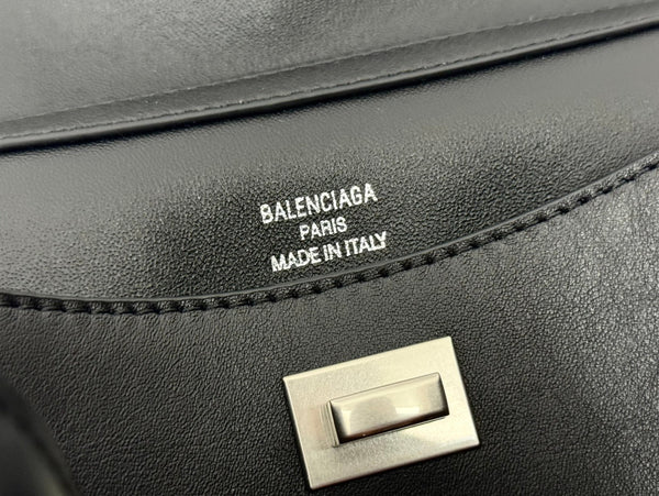 RODEO SMALL BAG 29 IN BLACK SMOOTH CALFSKIN SILVER HARDWARE